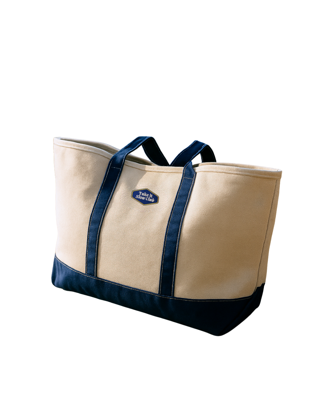 Yuzu Canvas Tote — Bone / Navy